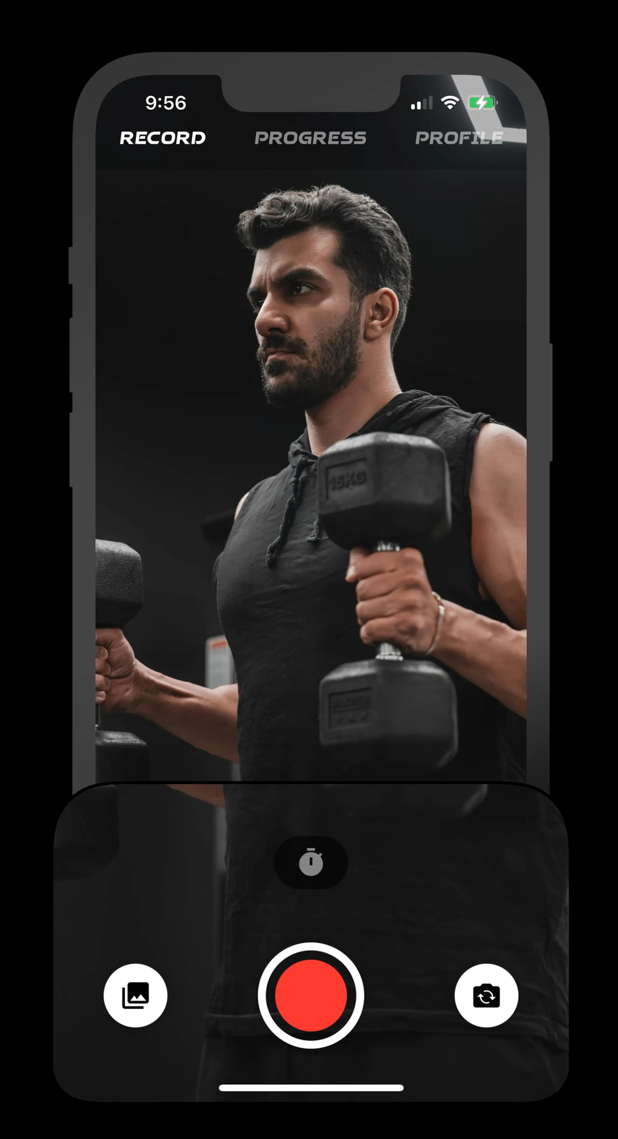Gymscore app - tap to record your workout